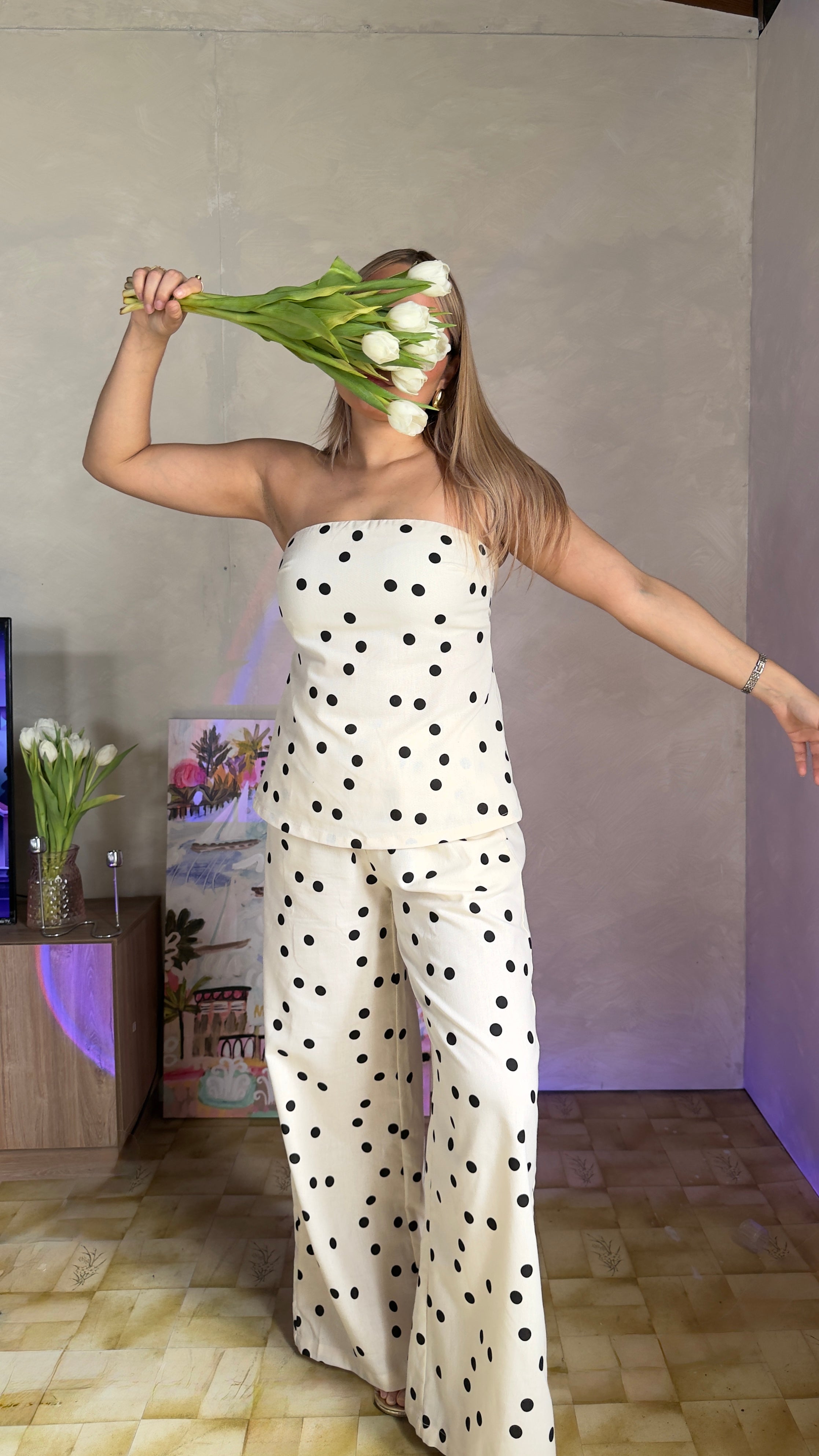 linen polka set