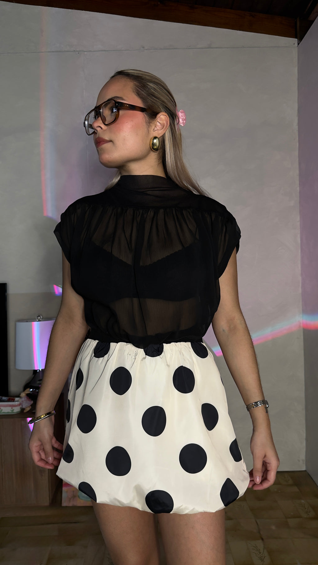 polka balloon skirt