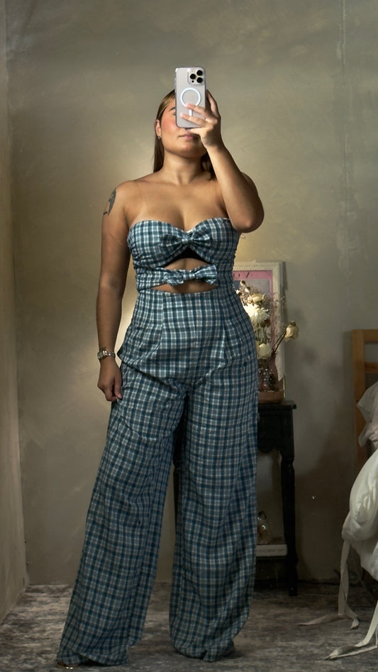 plaid jumpsuit