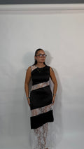 satin lace dress