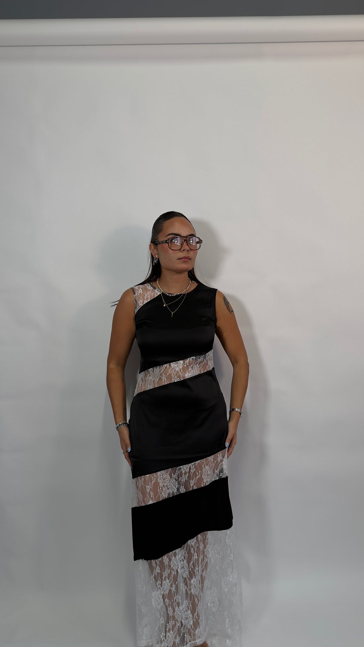 satin lace dress